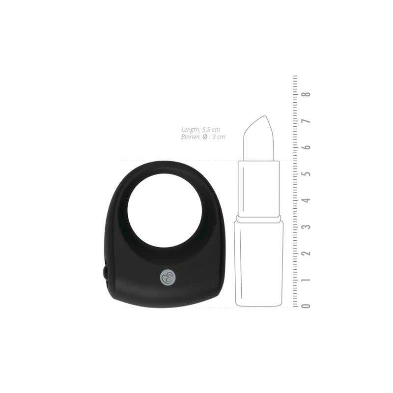 Anillo Para Pene Con Vibración  Silicona - Negro