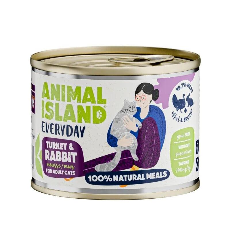 Animal Island Everyday Turkey And Rabbit - Wet Cat Food - 200g