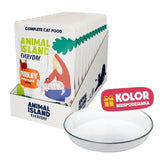 Animal Island Pack Con Platito De Cristal Alimento Húmedo Completo Para Gatos Filetes De Pavo Con Pollo En Caldo Everyday Sin Cereales Sobres, 12 X 85g Color Del Platito Aleatorio