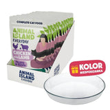 Animal Island Pack Con Platito De Cristal Alimento Húmedo Completo Para Gatos Filetes De Pollo Con Cordero En Caldo Arándano Inulina Sobres, 12 X 85g Color Del Platito Aleatorio