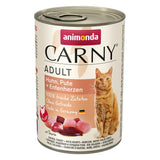 Animonda Carny Adult Sabor: Pollo, Pavo, Corazones De Pato - Comida Húmeda Para Gatos - 400g