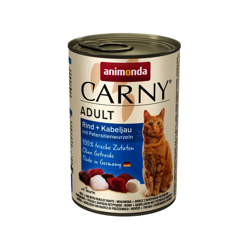 Animonda Carny Adult Sabor: Ternera Con Bacalao Y Perejil 400g