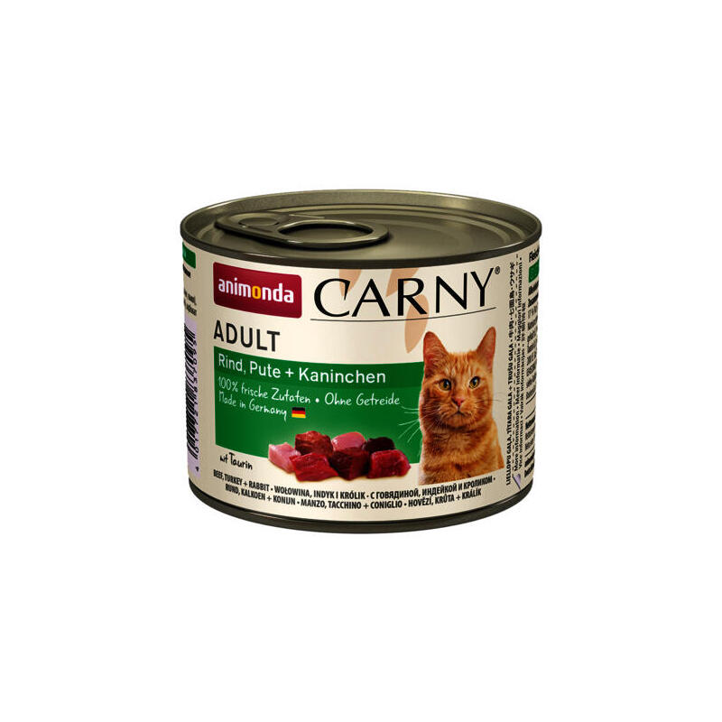 Animonda Carny Adult Sabor: Ternera, Pavo Y Conejo 200g
