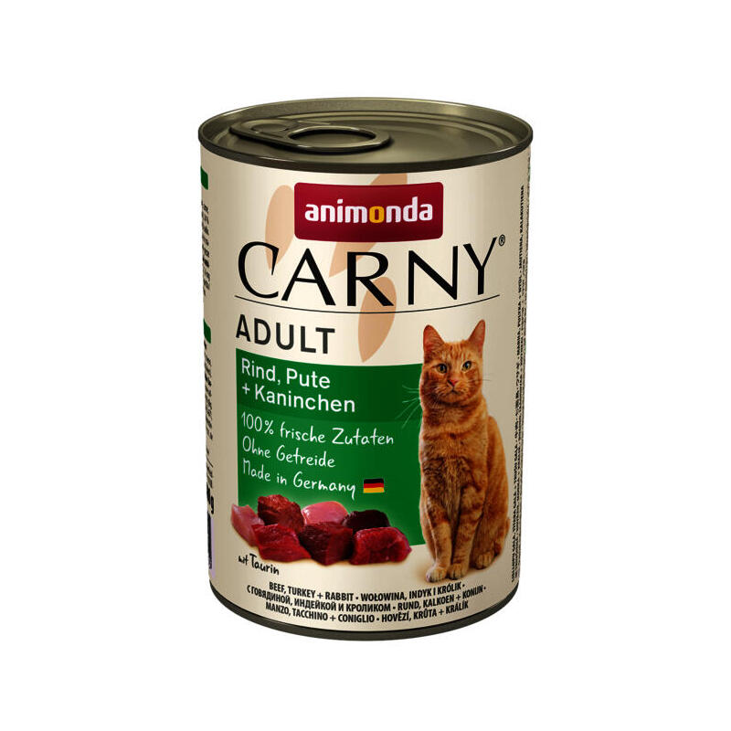 Animonda Carny Adult Sabor: Ternera, Pavo Y Conejo 400g