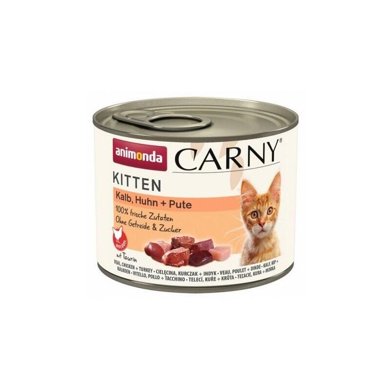 Animonda Carny Kitten Veal Chicken Turkey  - Comida Húmeda Para Gatos - 200g