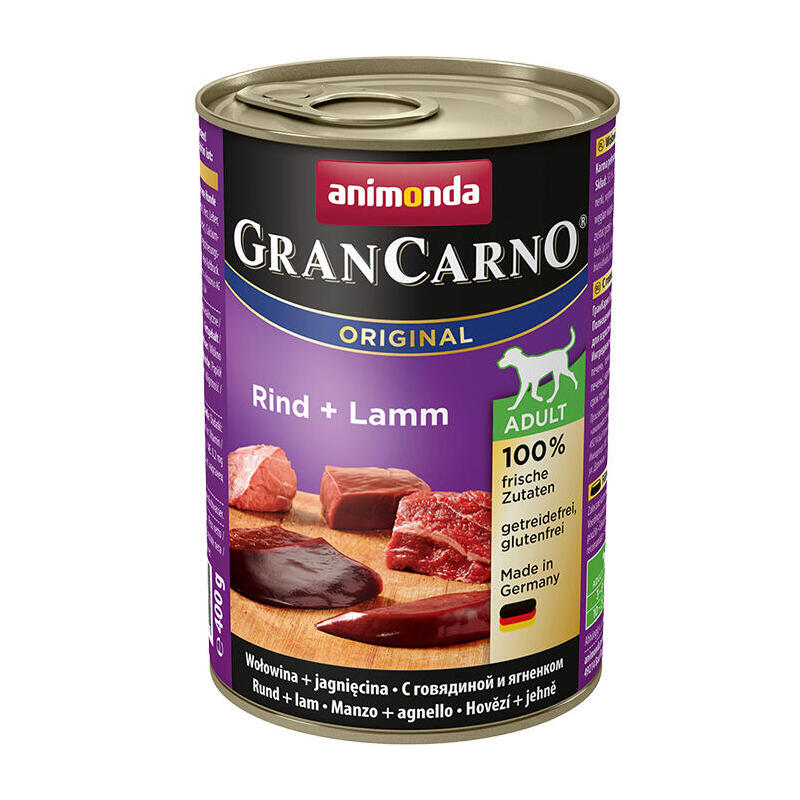Animonda Grancarno Sabor Adulto: Ternera Y Cordero 400g - Comida Húmeda Para Perros