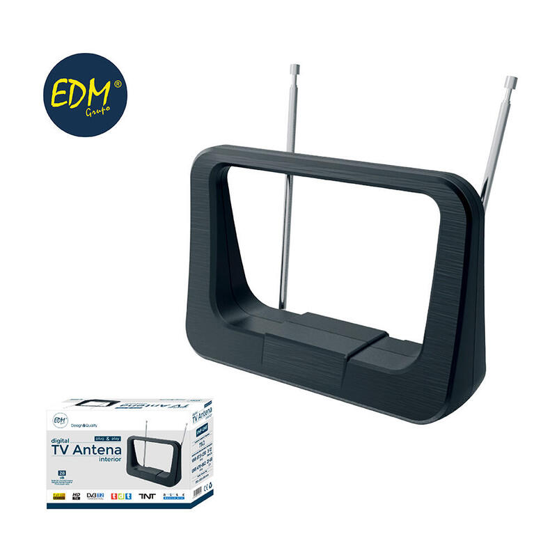Antena Uhf Interior Tv Edm 470-862 Mhz Classic Series 170x120x60mm