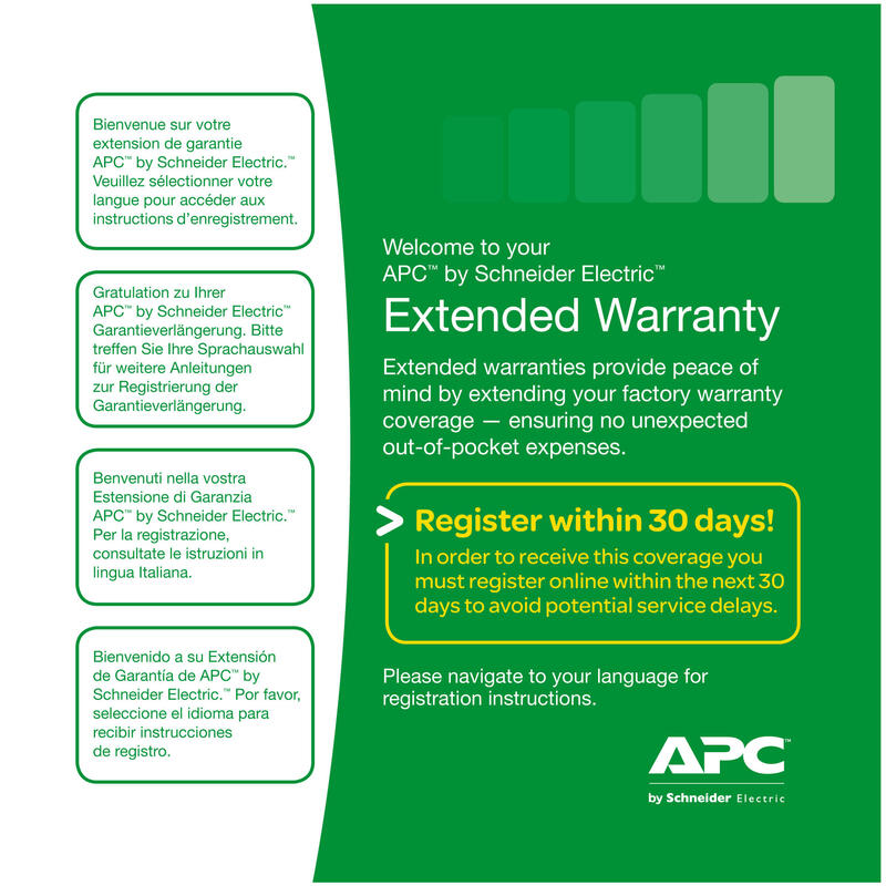 Apc Extended Warranty (Renewal Or High Volume) Ampliación De La Garantía 1 Año Para P/N: Ap4424 Ap4430 Ap4431 Ap4432 Ap4434 Ap4450 Ap4452 Ap4452j Ap4453 Apdu10150me