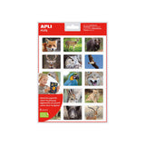 Apli Bolsa De Gomets Realistas Animales En Su Habitat - 30 Gomets Rectangulares Tematicos - Adhesivo Removible -