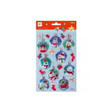 Apli Bolsa De Pegatinas Navideñas Bola Muñeco De Nieve - Adhesivo Permanente - Diseños Surtidos - Ideal Para Decorar