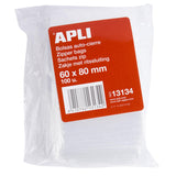 Apli Bolsas Zip Auto Cierre Transparentes 60x80mm - Material Ldpe - Cierre Seguro Y Facil Manipulacion - Uso