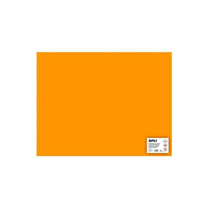 Apli Cartulina 50x65cm 170gr Pack De 25h Naranja Flúor