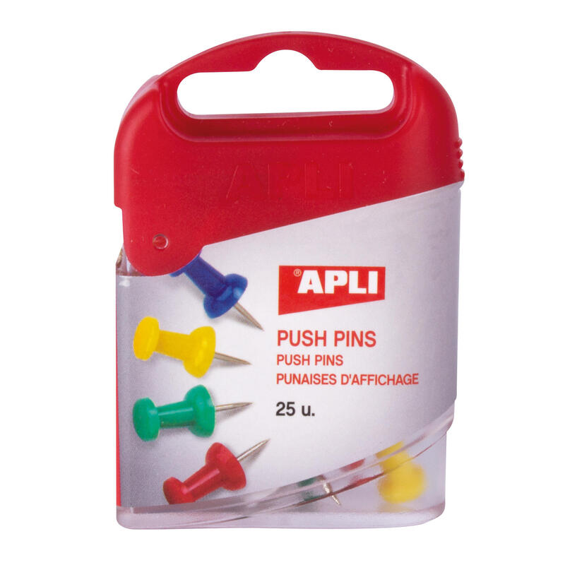 Apli Chinchetas De Colores Plastico Caja 25 Ud C/Surtidos