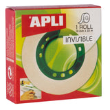 Apli Cinta Adhesiva Invisible 19mm X 33m - Facil De Cortar - Resistente - Ideal Para Uso En Oficina - Transparente