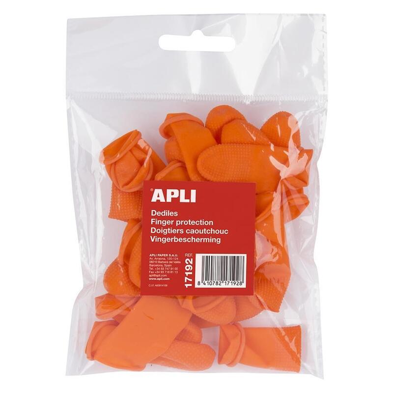 Apli Dedíles Latex Talla M Color Naranja -20u-