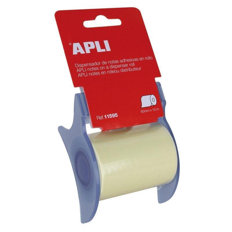 Apli Dispensador De Notas Adhesivas En Rollo 60mmx10m Amarillo Pastel