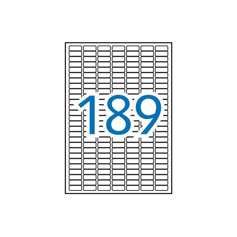 Apli Etiquetas Adhesivas 25,4x10,0mm Inkjet/Láser C/Romos 189 X 20h Blanco Opaco