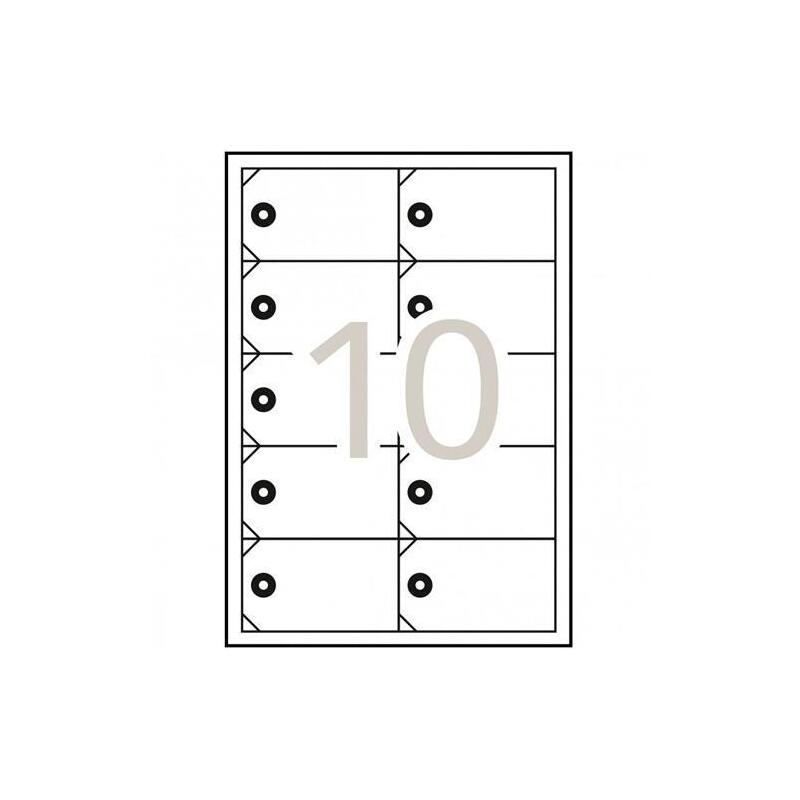 Apli Etiquetas Colgantes C/Arandela 98x57mm Inkjet/Láser 10 X 10h Blanco