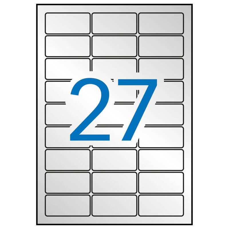 Apli Etiquetas Metalizadas Plata 63.5 X 29.6mm 20 Hojas