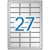 Apli Etiquetas Metalizadas Plata 63.5 X 29.6mm 20 Hojas