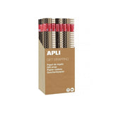 Apli Expositor De 55 Rollos De Papel Regalo Kraft Black & White - 11 Rollos Por Color - Medidas Del Rollo 0.70x2m - 5