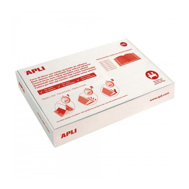 Apli Forro De Libros Con Solapa Ajustable Pp 300mm -Caja 100u-