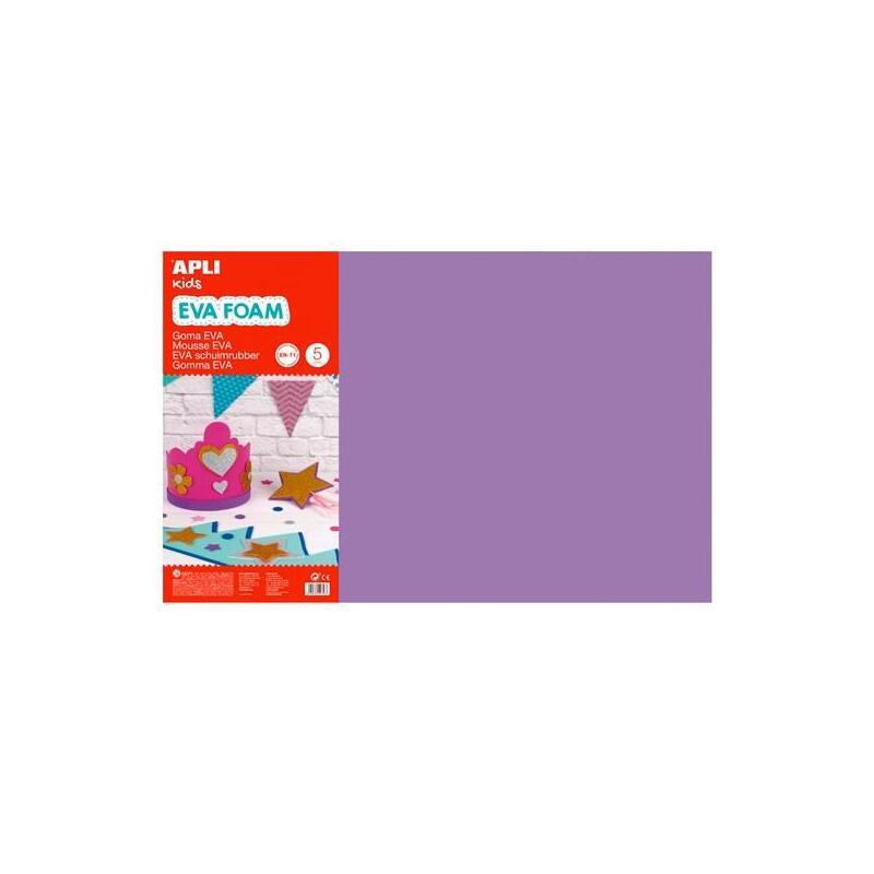 Apli Goma Eva 600x400x2 Mm Lila -Bolsa 5u-