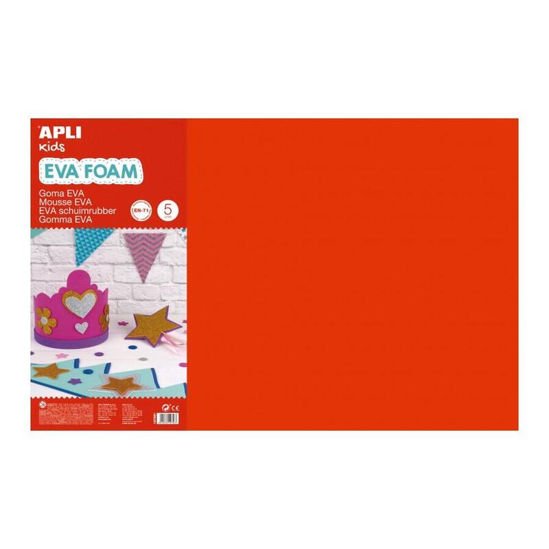 Apli Goma Eva 600x400x2 Mm Rojo -Bolsa 5u-