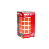Apli Gomets Cuadrados 15mm Rollo Naranja -Rollo 2832 Unidades-