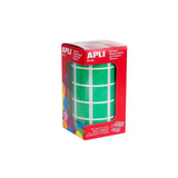 Apli Gomets Cuadrados 20mm Rollo Verde -Rollo 1770 Unidades-