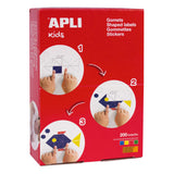 Apli Gomets Estrella Adhesivo Permanente - 12mm, 16mm Y 20mm - 7000 Gomets Por Caja - Ideal Para Escuelas Y Talleres Infantiles