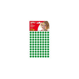 Apli Gomets Redondos 10,5mm Blister 6 Hojas Verde