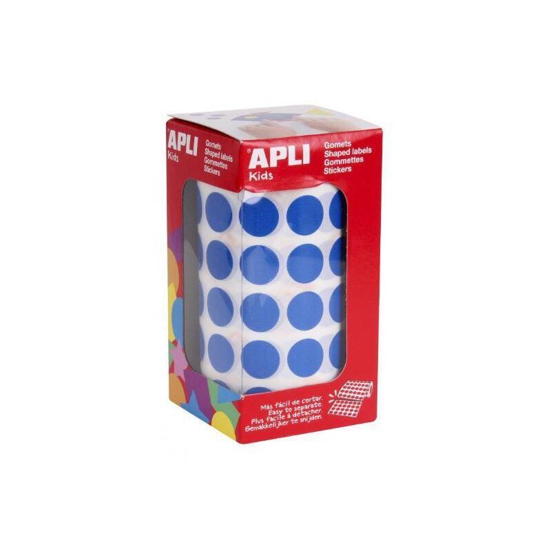 Apli Gomets Redondos 10,5mm Rollo Azul -Rollo 5192 Unidades-