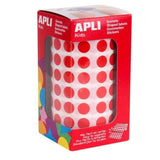 Apli Gomets Redondos 15mm Rollo Rojo -Rollo 2832 Unidades-