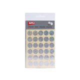 Apli Gomets Redondos Holograficos Ã 20mm - Adhesivo Permanente - 90 Gomets En 3 Hojas - Desarrollo De Habilidades Y