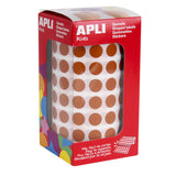 Apli Gomets Redondos Marron Ø 10.5mm - 59 Hojas Pretroqueladas - 5192 Gomets Por Rollo - Ideal Para Escuelas Y Talleres Infantiles - Adhesivo Permanente Base Agua - Normas En-71 Y Fsc