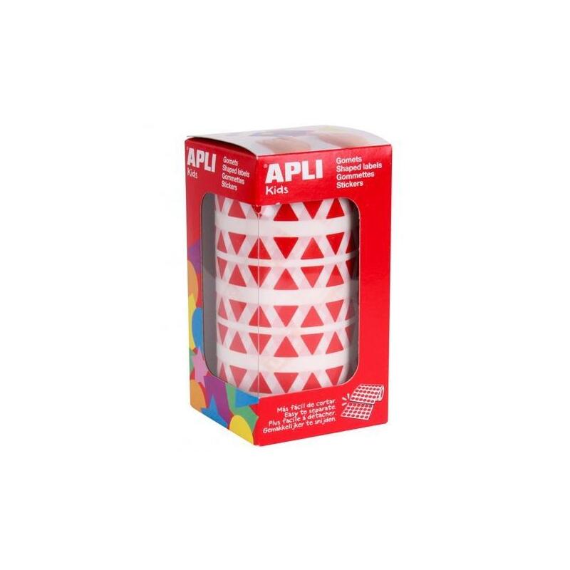 Apli Gomets Triangulares 10,5mm Rollo Rojo -Rollo 6136 Unidades-