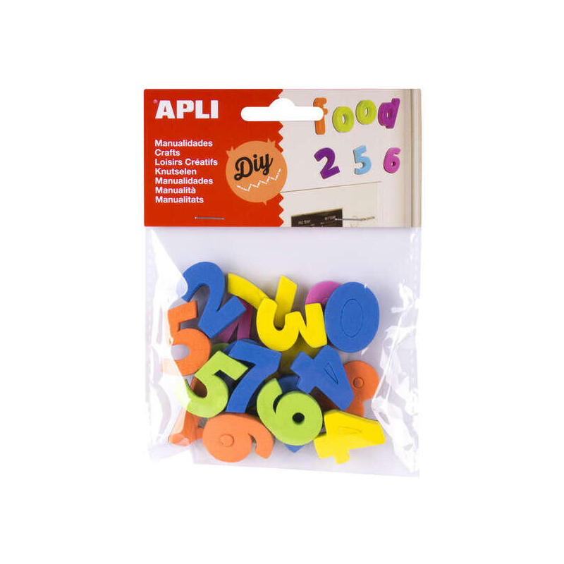 Apli Imanes Goma Eva Numeros 20u - Flexibles Y Coloridos - Ideales Para Manualidades Y Educacion