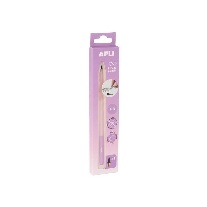 Apli Infinite Pencil Nordik Pack De Lapiz Infinito Hb + Mina De Recambio + Tapon Protector - Para Escribir Hasta 16km -
