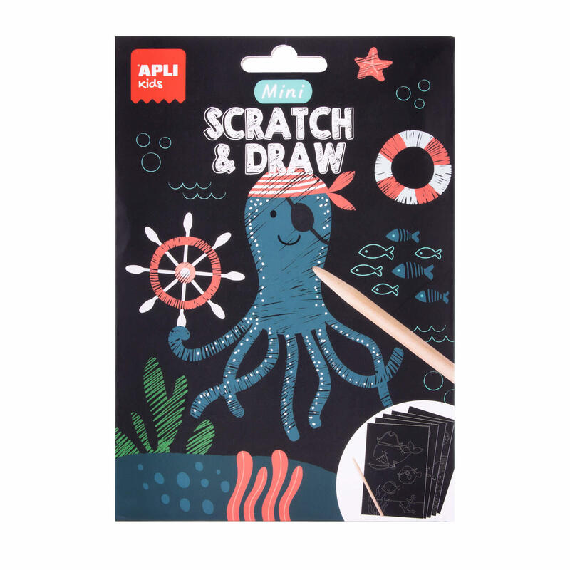 Apli Mini Láminas Rasca Y Dibuja Set Scratch&Draw Caja Expositora De 12 Surtidos +4 Años