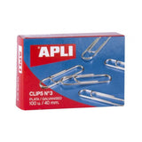 Apli Pack De 100 Clips Galvanizados Nº3 40 Mm