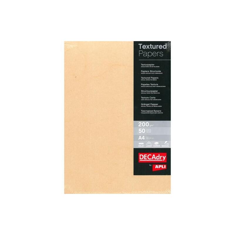 Apli Papel Textura A4 200gr Pack 50h Habana