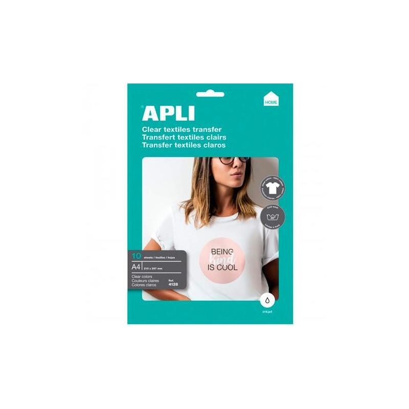 Apli Papel Transfer A4 Prendas Blancas -10 Hojas-