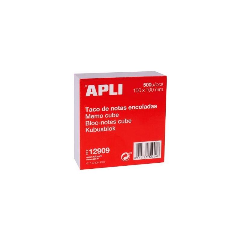 Apli Taco De Notas Adhesivas  100x100mm  Encoladas 500h Blanco