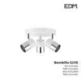 Aplique Halogeno 3 Elementos Color Cromo+Blanco Hueso Gu-10 Modelo Moon Edm