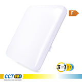 Aplique Led Cuadrado Extraplano De Superficie 24 W 3cct 2490 Lm 37 X 37 X 6,7 Cm