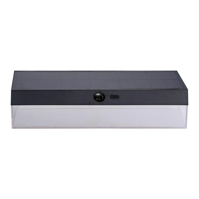 Aplique Solar Rectangular 4 W 500 Lm, 3.000/4.000/6.500 K, 3cct, Con Sensor, Negro