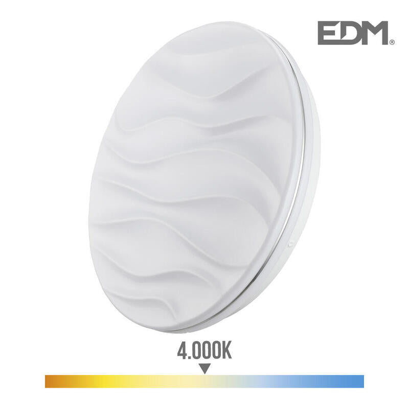 Aplique Super Led De Superficie 12w 1160lm 4000k Ø27x6cm Modelo Desert Edm