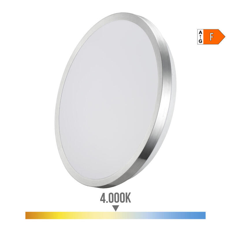 Aplique Super Led De Superficie 18w 1820lm 4000k Ø33x5,9cm Marco Cromado Edm