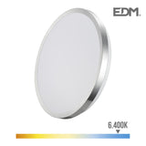 Aplique Super Led De Superficie 24w 2490lm 6500k Ø38x6,2cm Marco Cromado Edm